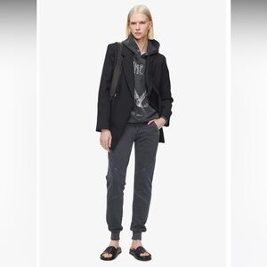Anine Bing Colette Joggers in Washed Black Size XS